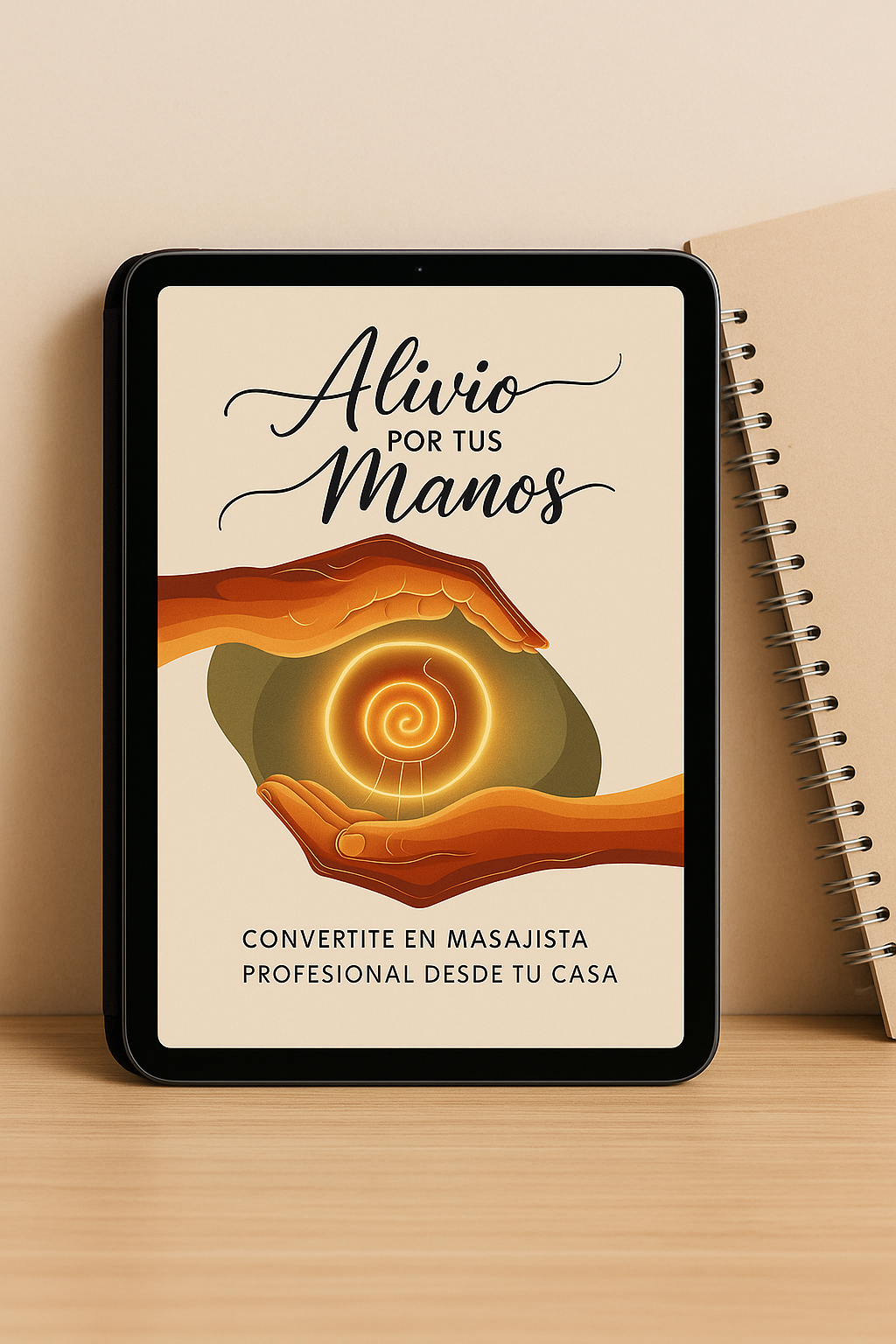 Vista del ebook 'Alivio Por Tus Manos' en tablet